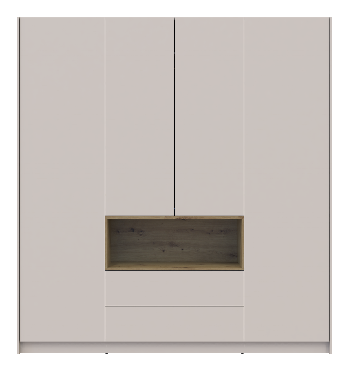 Шафа для одягу Doros Дейл 4 ДСП з нішею 206х52х220 см Кашемір/Дуб артізан (80737727)