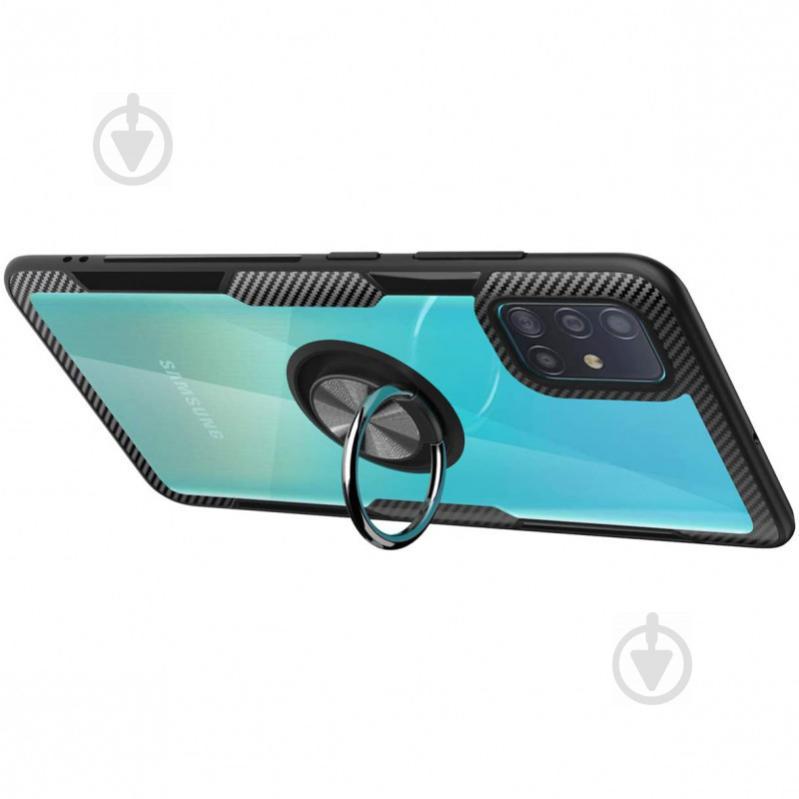 TPU+PC чехол Deen CrystalRing под магнитный держатель для Samsung Galaxy A51 Черный (883712)