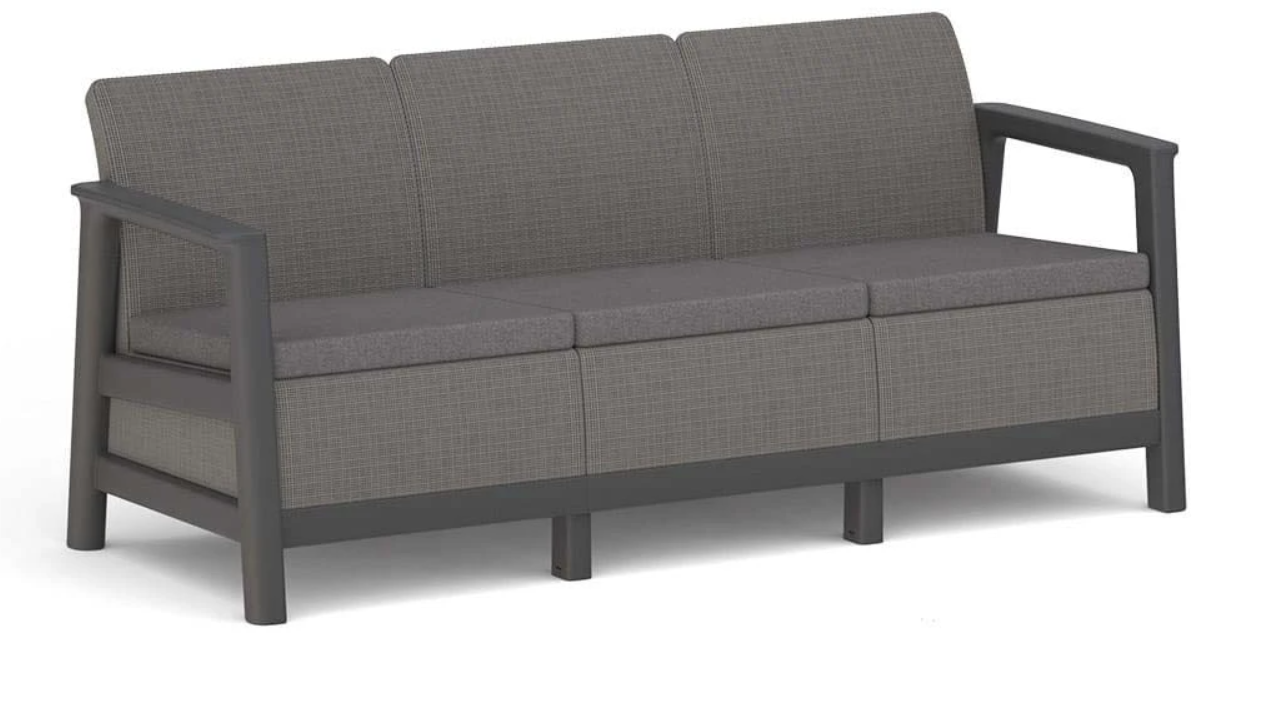 Диван для сада и террасы Keter Scandi Linea 3 Seater Sofa Графит / Серый (270927)