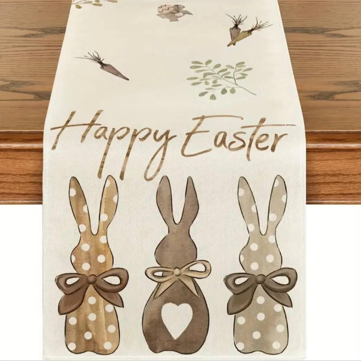 Дорожка раннер на стол Пасхальные кролики 33х180 см (РА33180m)