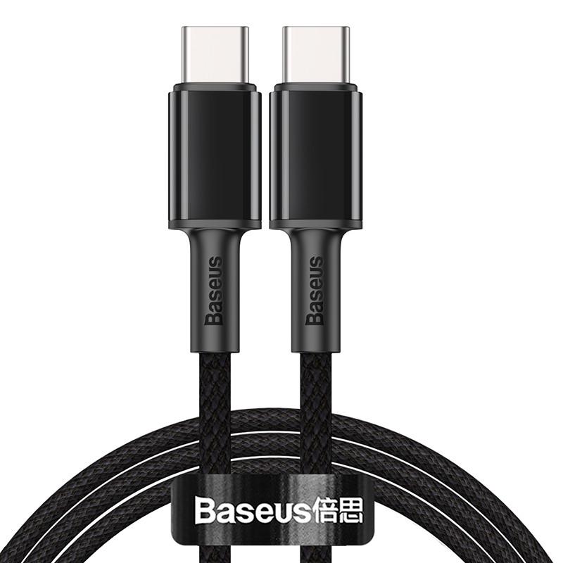 Кабель BASEUS Type-C на Type-C High Density Braided Fast Charging Data Cable 1 м 5A 100W Black