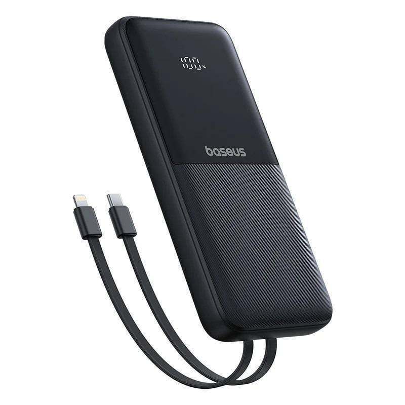 Повербанк BASEUS 20000 mAh 22.5W со встроенными кабелями Type-C и Lightning с LED-дисплеем и быстрой зарядкой PD/QC (PPJP312)