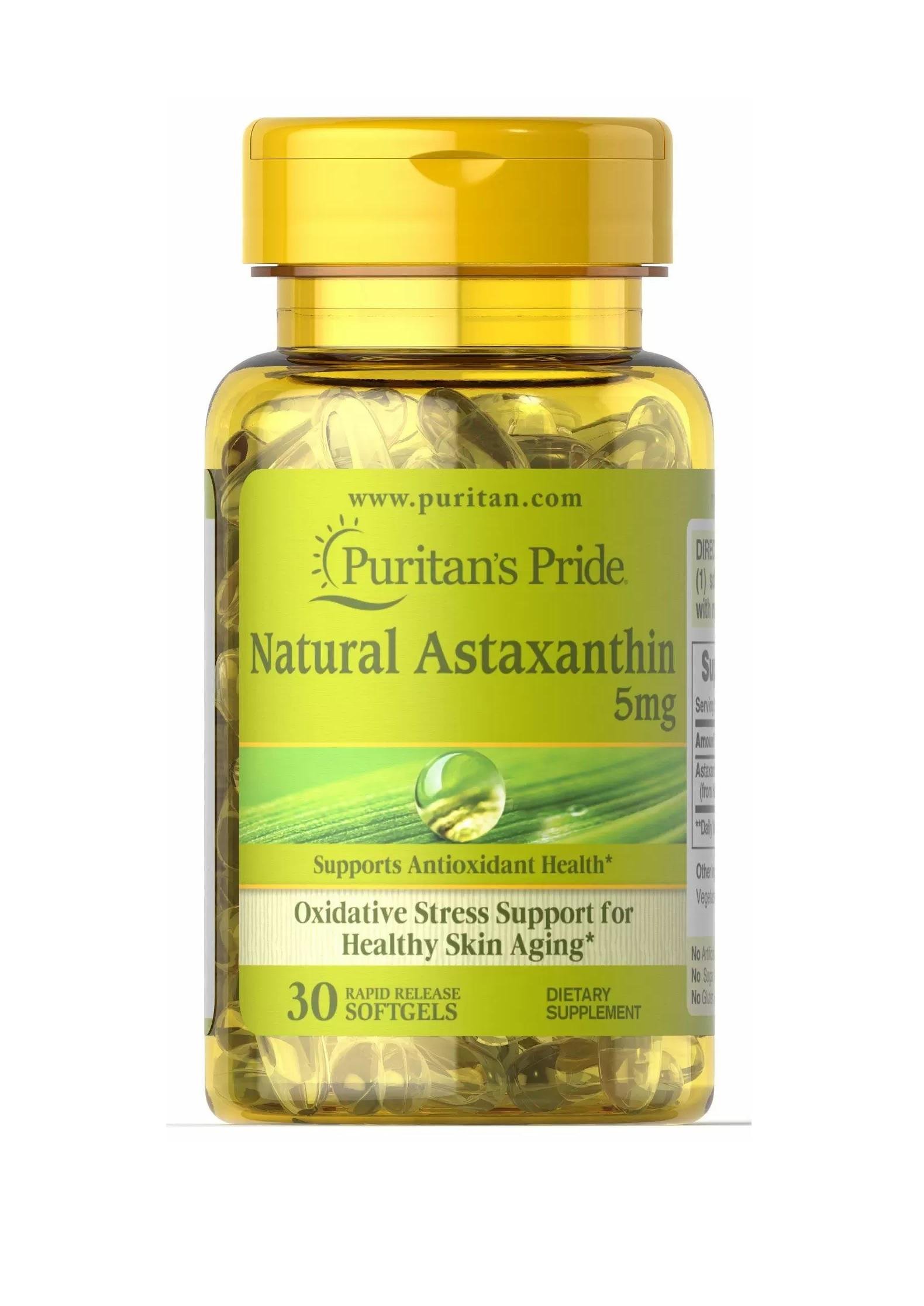 Астаксантін Puritan's Pride Astaxanthin 5 мг 30 Softgels