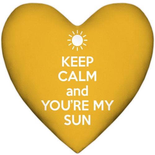 Подушка сердце "Keep calm and you’re my sun" 37x37 см (4PS_15L010)