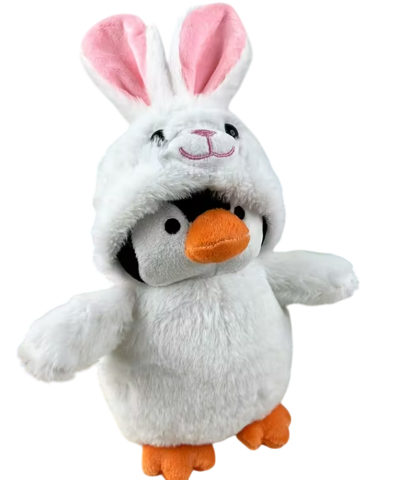 М'яка іграшка дитяча Пінгвін у костюмі зайчика 22 см (2785158124)