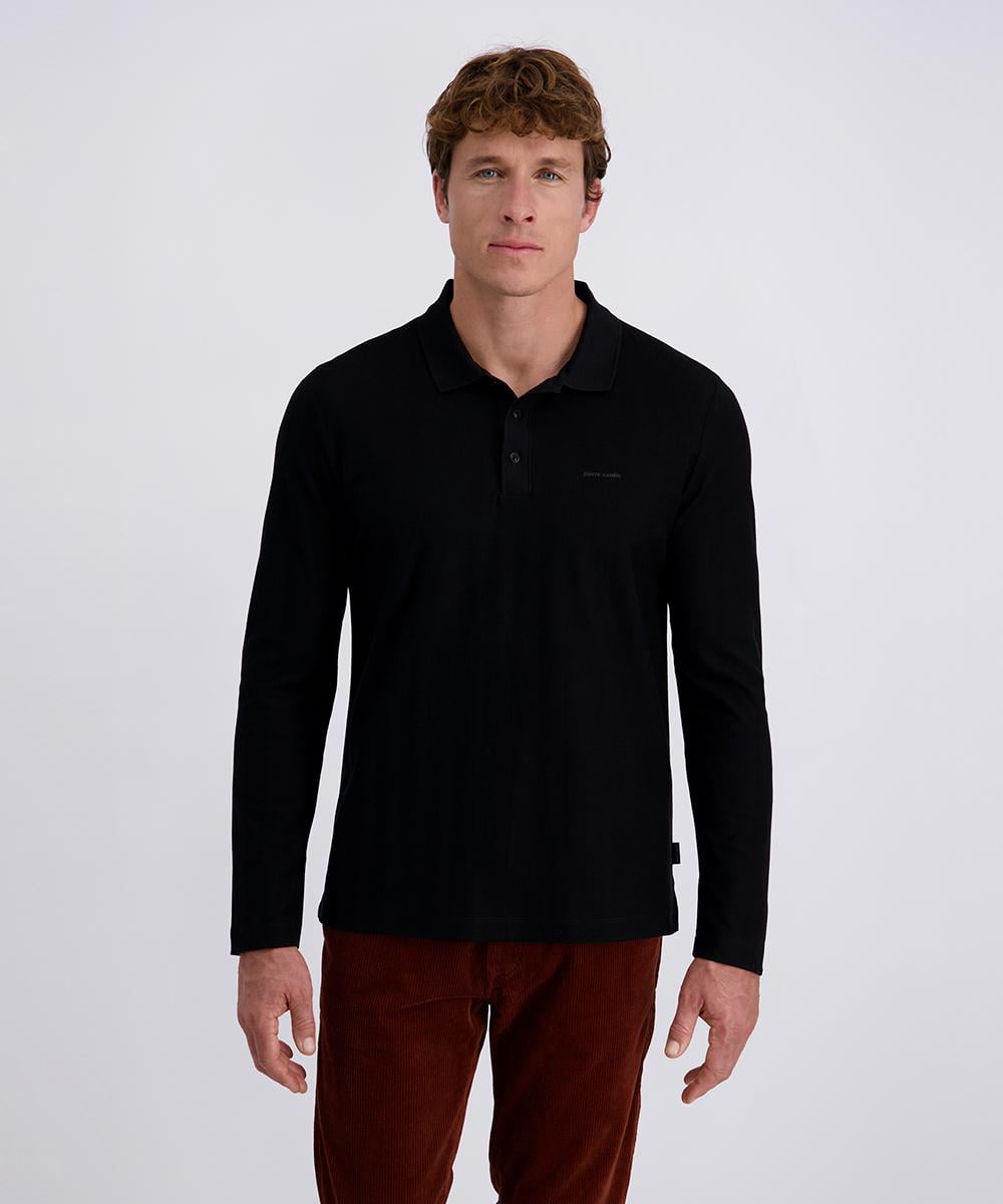 Поло мужское на длинный рукав Pierre Cardin полосатое S Черный (C5 30874.3079.9000-S)