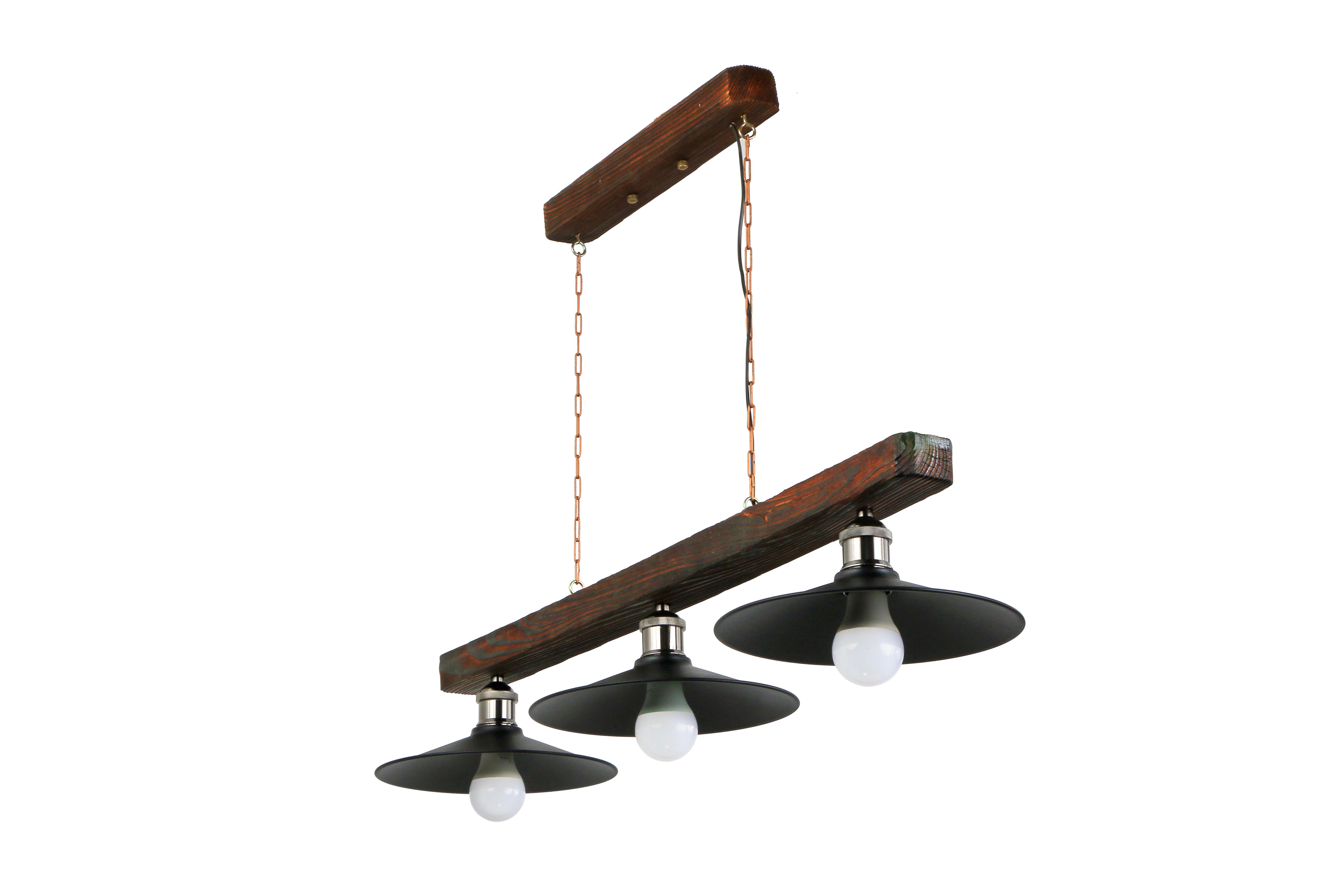 Люстра дерев'яна Sirius темний випал на 3 плафони (S7068/3)