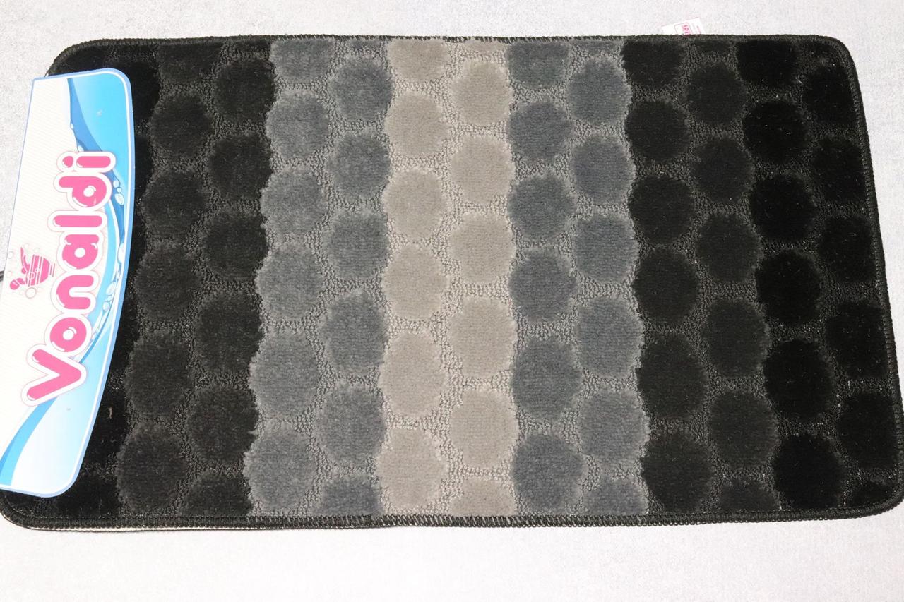 Коврики для ванной и туалета Vonaldi резиновая основа 60x100 см Черный/Сирый (312 Vin)