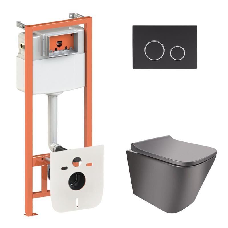 Комплект інсталяції Q-tap Nest QT1733052ERMB0133M425M11V1146MB з унітазом кнопка Чорний (171075)