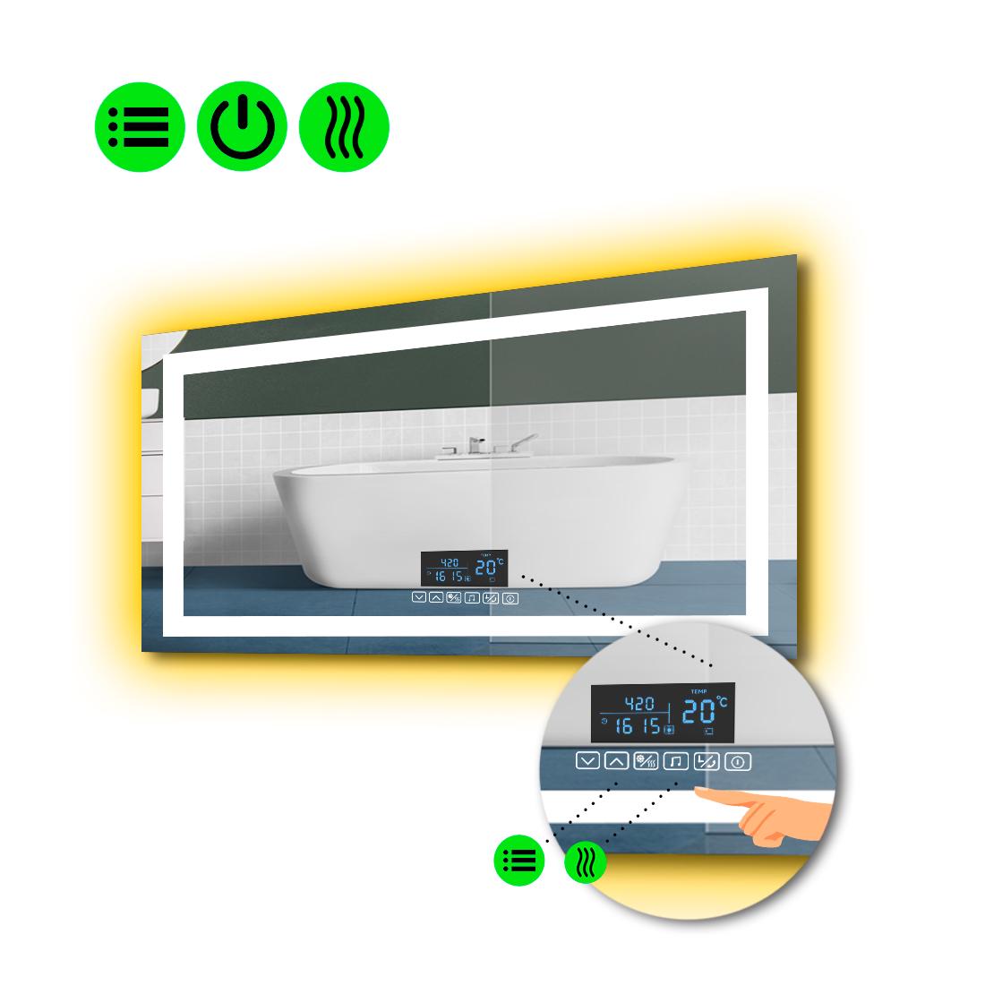 Зеркало с LED подсветкой Karnet с Smart-блоком и подогревом 100x60 см (8995158) Зеркало с LED подсветкой Karnet с Smart-блоком и подогревом 100x60 см (8995158)