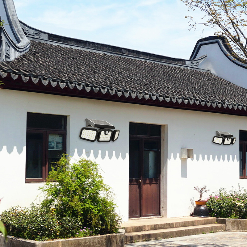 Светильник уличный тройной Solar 1725 на солнечной батарее с датчиком движения IP 65 (3c93d33c) - фото 9