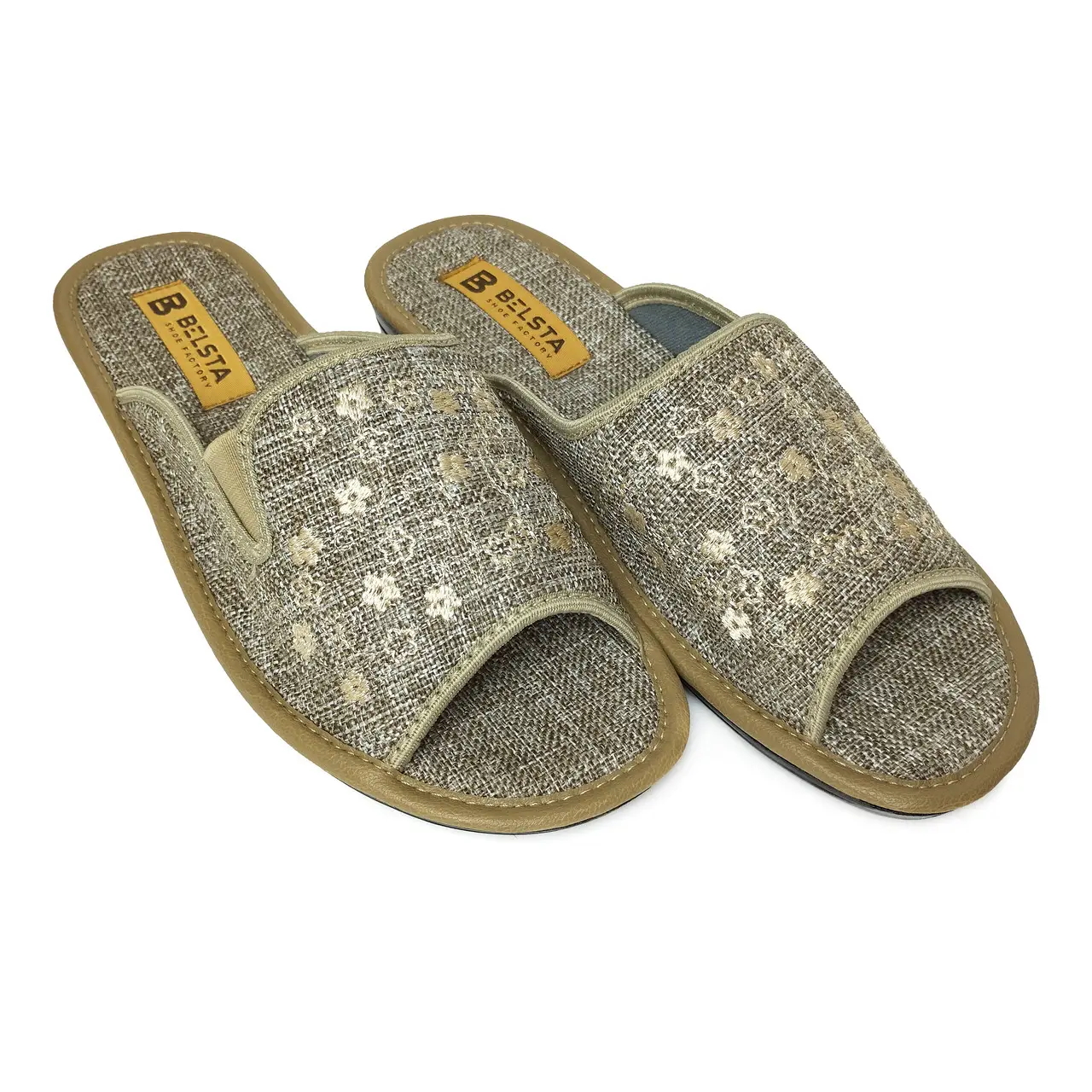 Тапочки домашние БЕЛСТА женские с вышивкой 25,5-26 см р. 41 Светло-коричневый (1-80-4141)