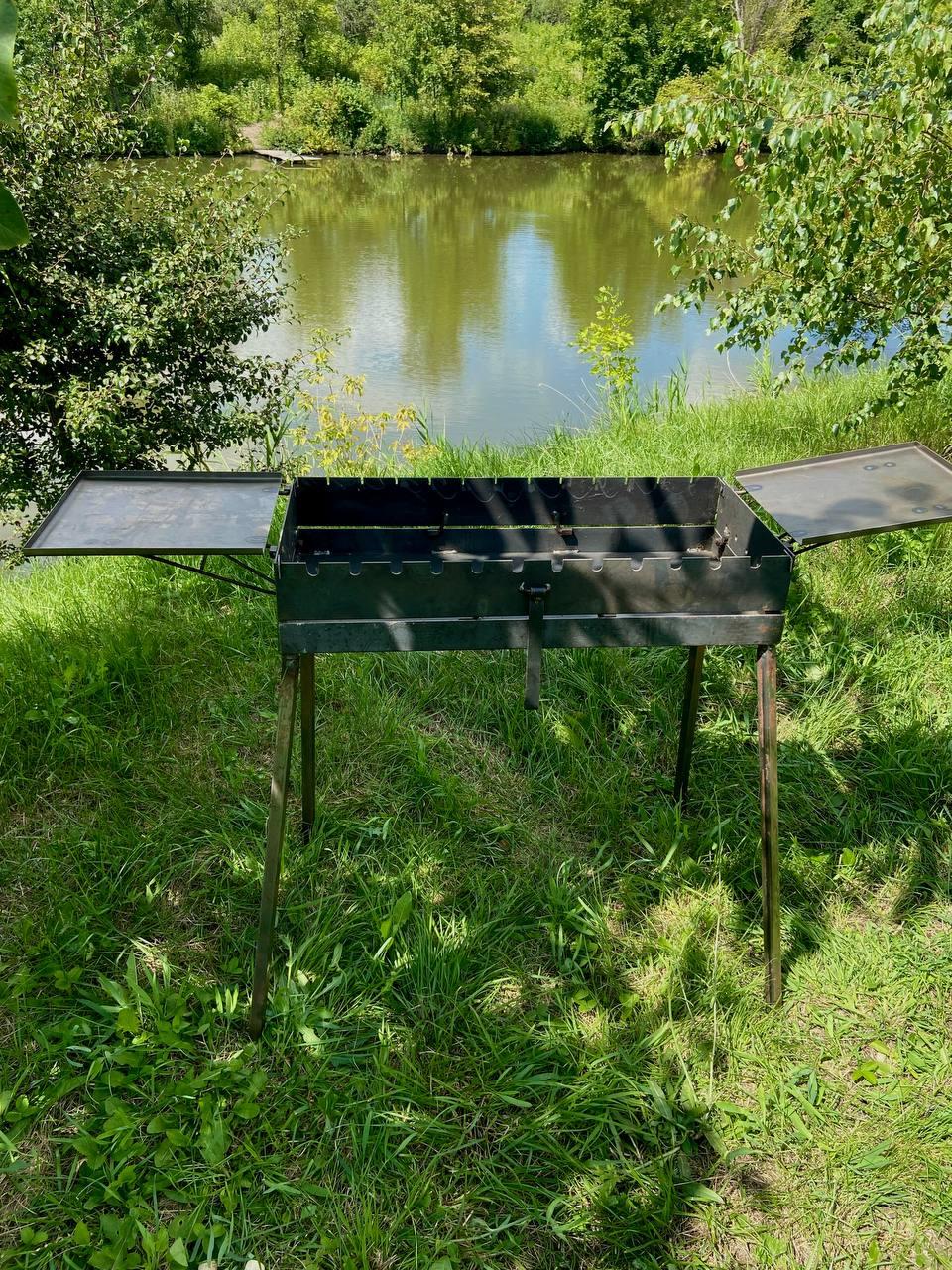 Мангал-валіза з двома столиками 3 мм на 9 шампурів - фото 7