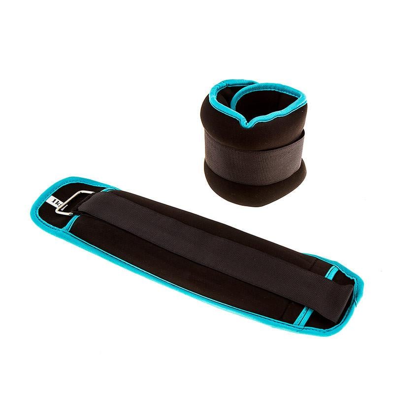 Манжеты утяжелительные для тренировок на ноги или руки 2 шт. по 1 кг Синий (87223-2ws)