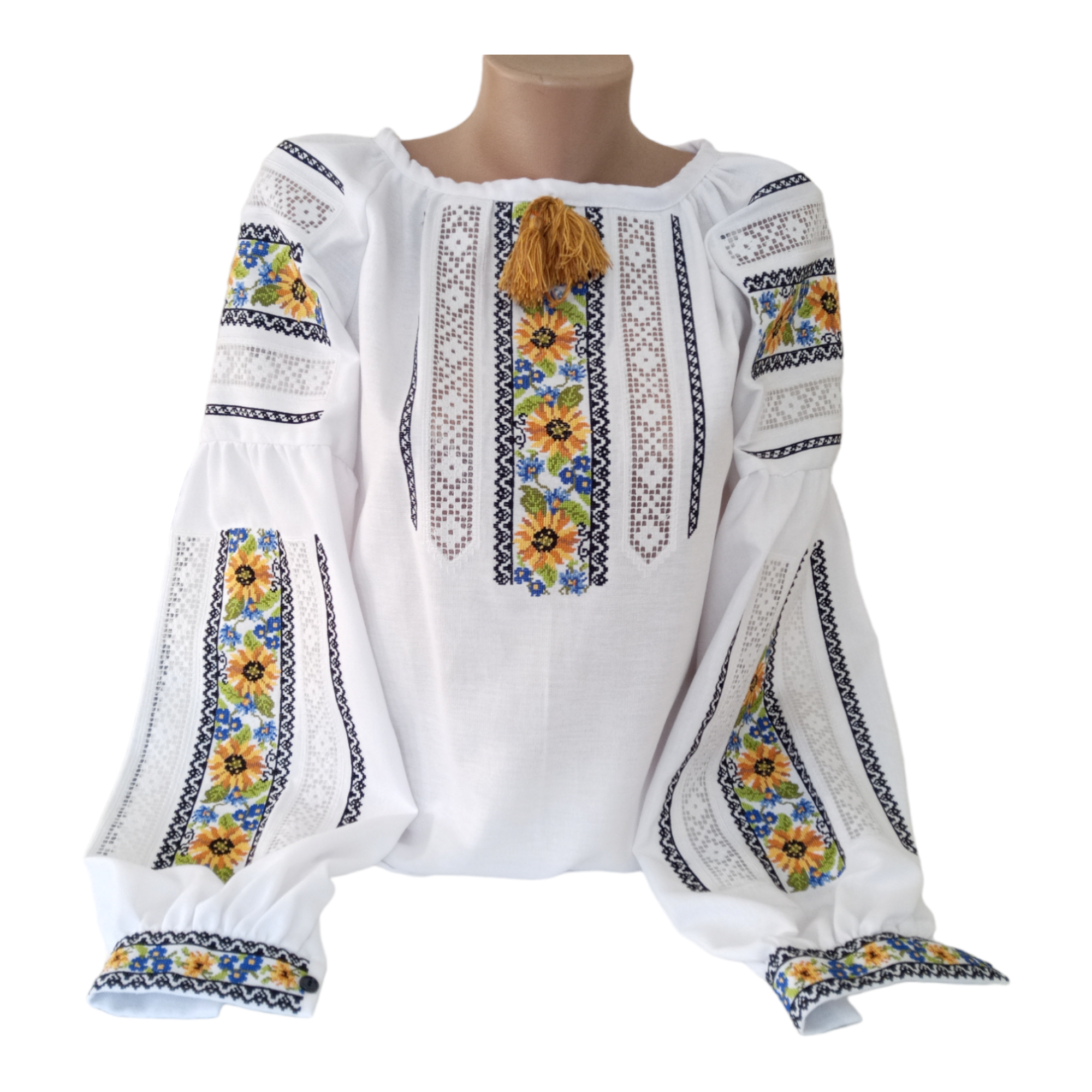 Женская вышиванка с длинным рукавом L Белый (3060L-50)