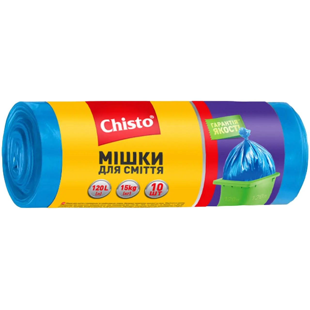 Пакеты мусорные Chisto крепкие 120 л 10 шт. (407812)