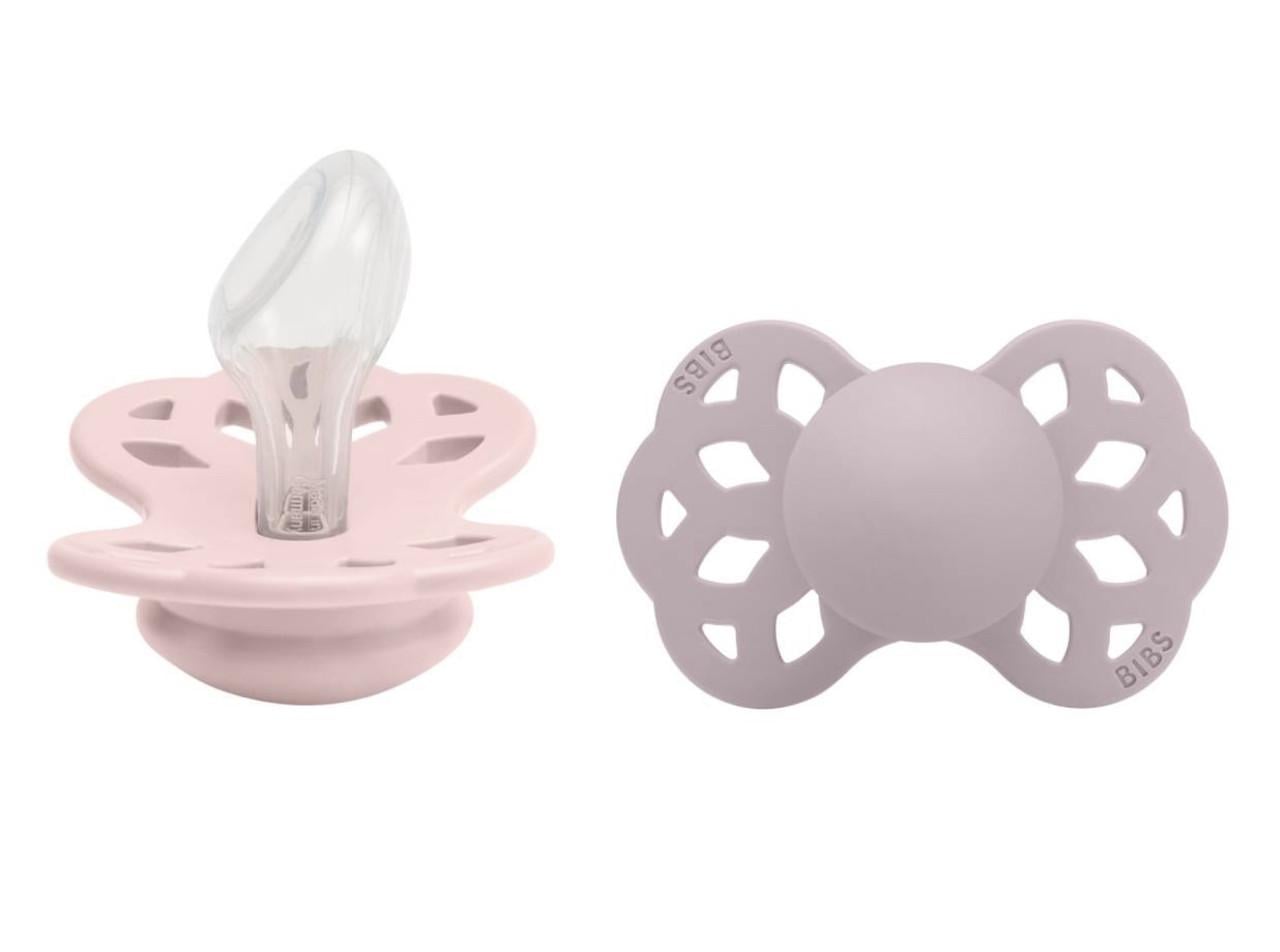 Соска пустышка Bibs Infinity Silicone Anatomical анатомическая 2 шт. от 6 мес. Blossom/Lilac