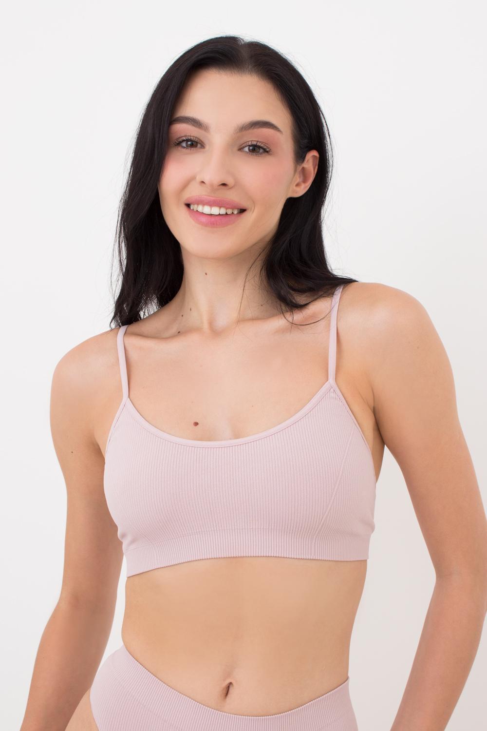 Топ безшовний Giulia CAMI TOP RIB на тонких бретелях S/M Pink (4823116923607)