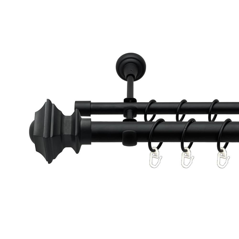 Карниз металевий Orvit Борджеза двохрядний 25/16 мм 200 см Чорний оксамит (000-7288)