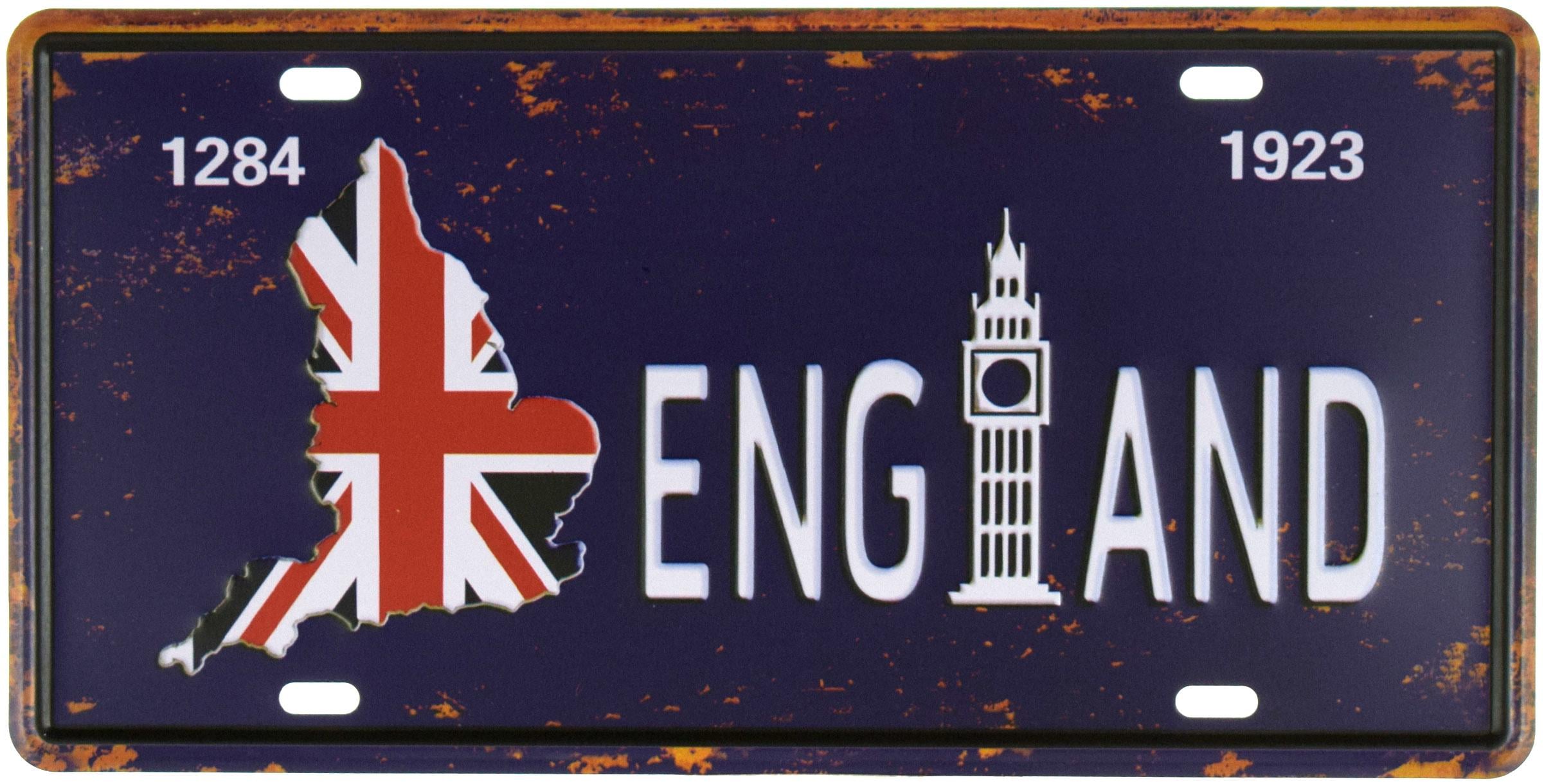 Табличка металлическая Англия/England 1284 1923 15x30 см