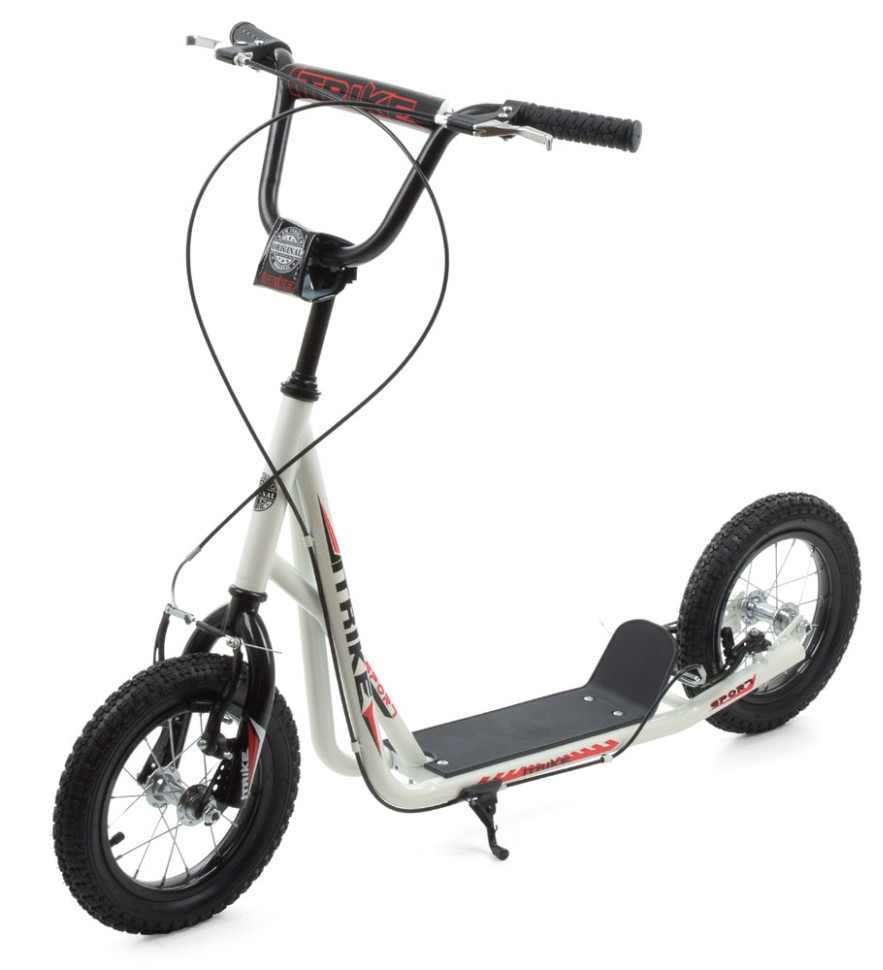 Самокат городской iTrike двухколесный с резиновыми колесами Белый (DS-171-S-233)