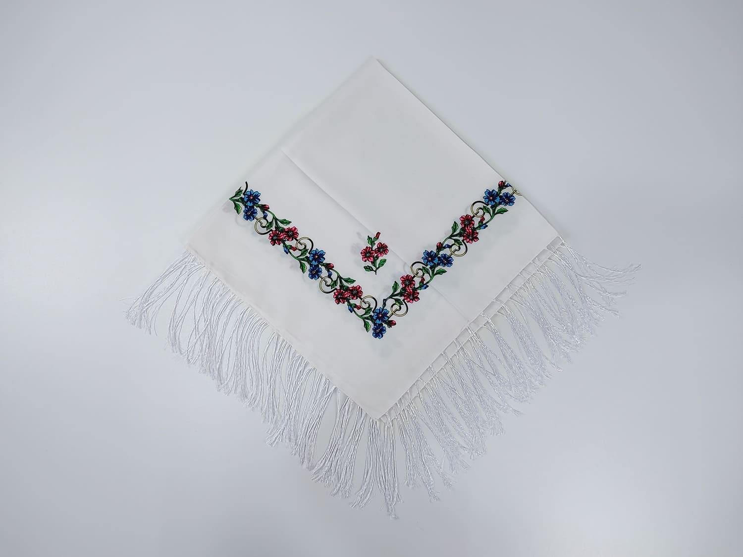 Платок с тороками Нить традиций 80x80 см Белый (30314562)