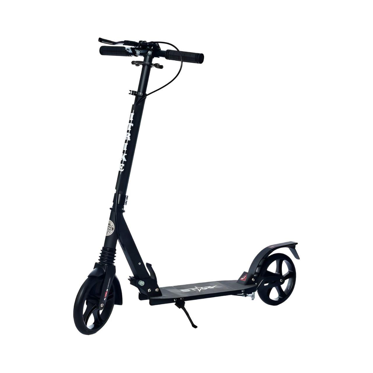 Самокат SR 2-018-10-B1 складной с амортизаторами/замком/ручным тормозом/светоотражателями Черный (25626712)