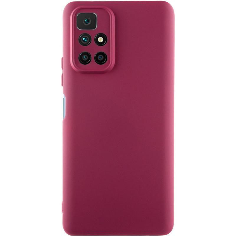 Противоударный чехол TPU GETMAN Liquid Silk Full Camera для Xiaomi Redmi 10 Бордовый / Marsala