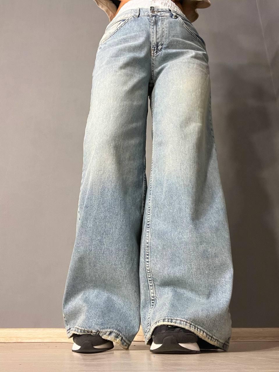 Джинси жіночі I8 162-76 PALAZZO BOXER резинка на талії широкі від стегна р. 27 Білий/Блакитний з зеленим (1957) - фото 9 Джинси жіночі I8 162-76 PALAZZO BOXER резинка на талії широкі від стегна р. 27 Білий/Блакитний з зеленим (1957) - фото 9