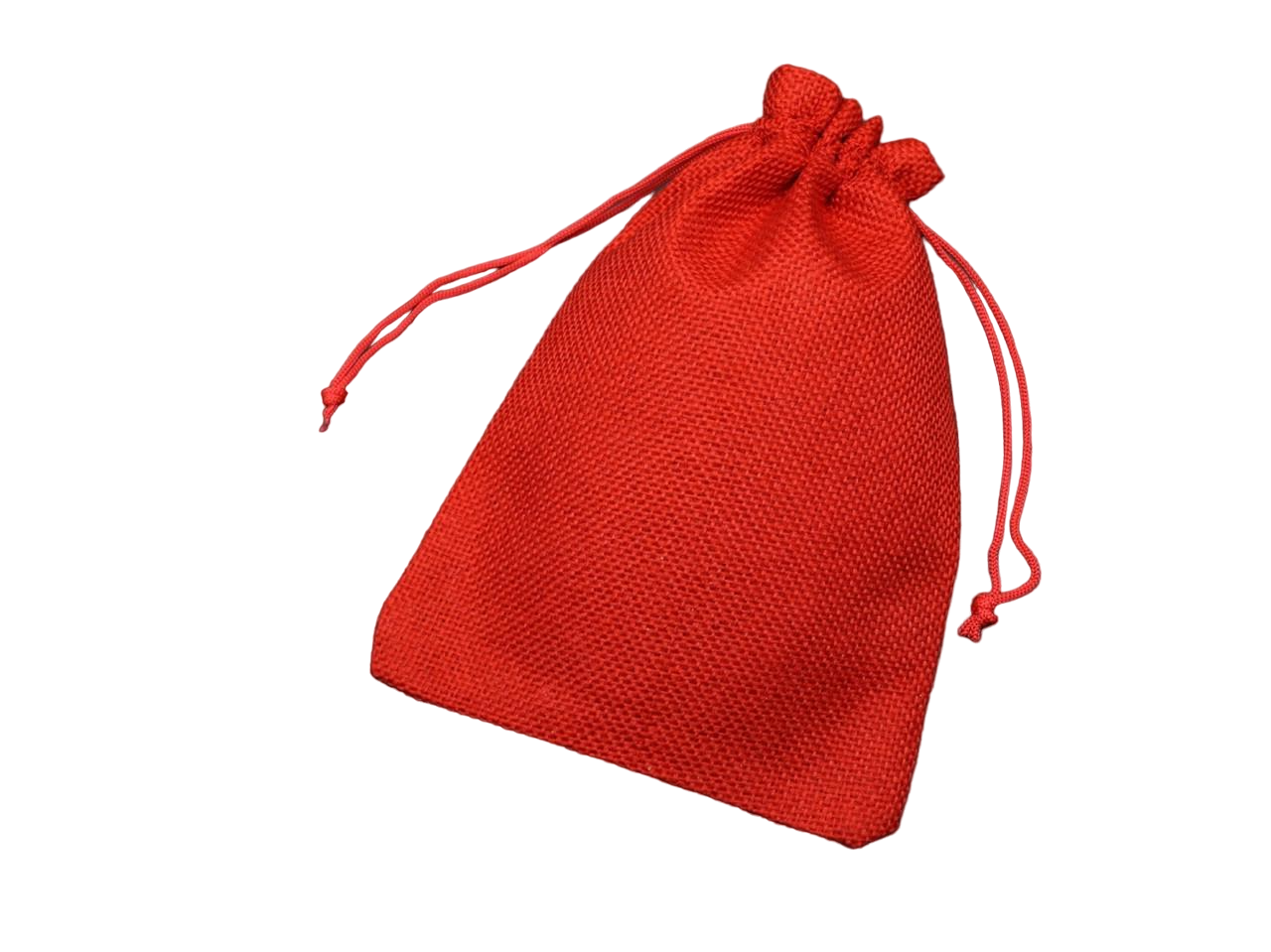Мешочек подарочный из мешковины на затяжках 180х130 мм Красный (1468156341)