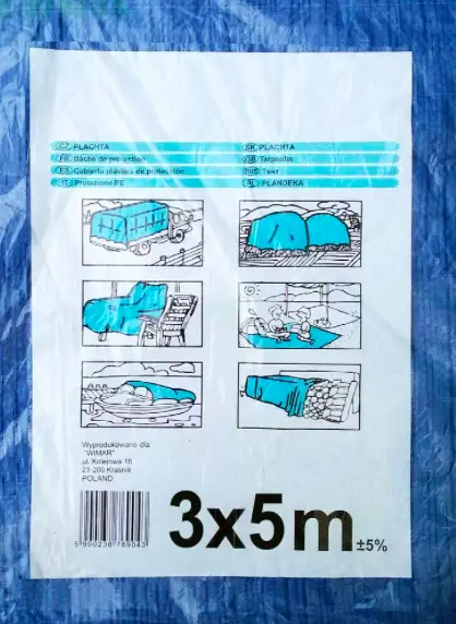 Тент поліетиленовий 55 г/м2 3х5 м Синій