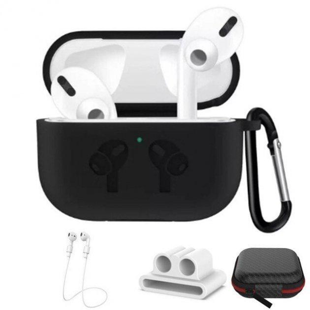 Чехол силиконовый 5 в 1 DS Case для Apple AirPods Pro Black (343753235) - фото 6