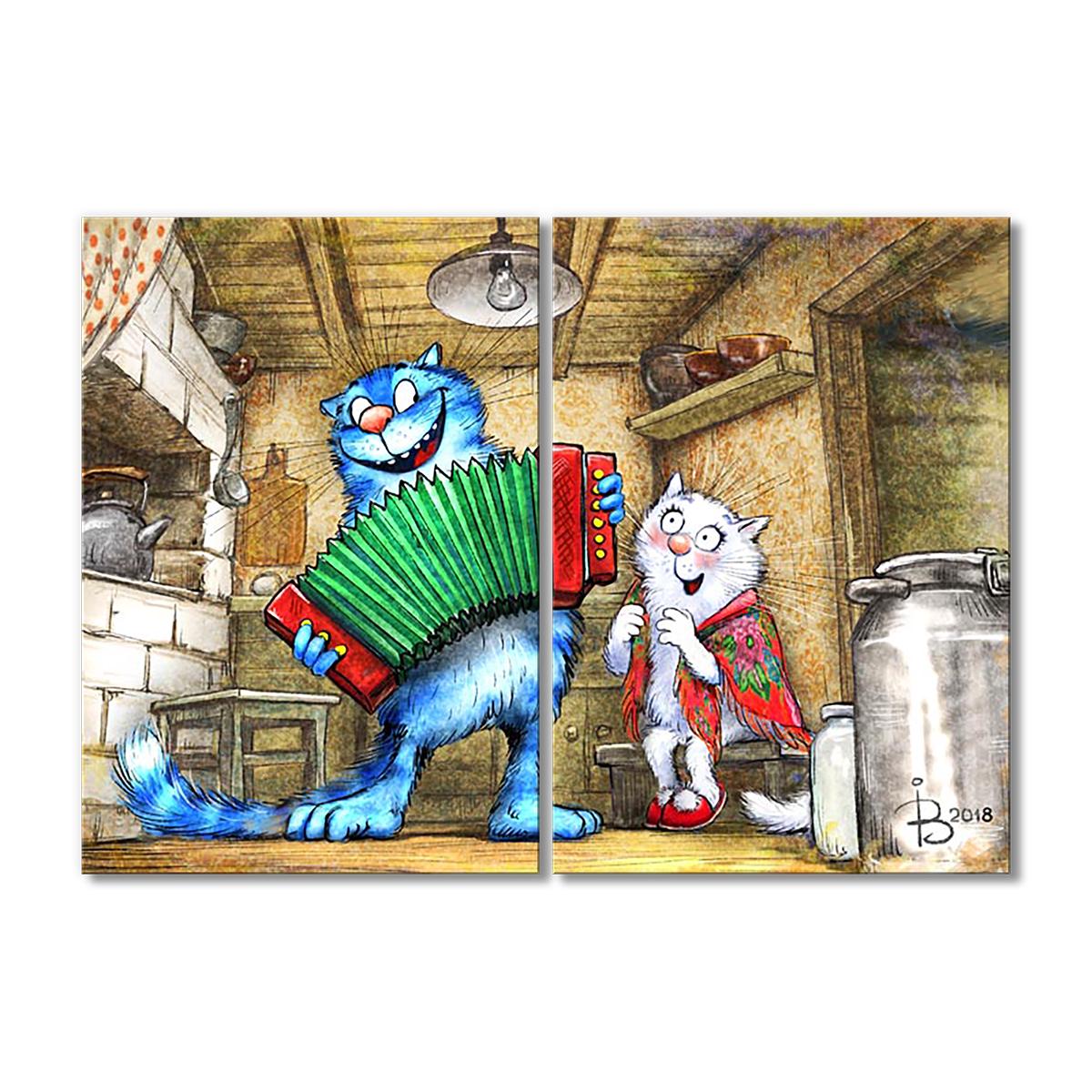 Модульная картина Играй гармонь 2 модуля общий размер 50x75 см (_rinaz_20181634009)