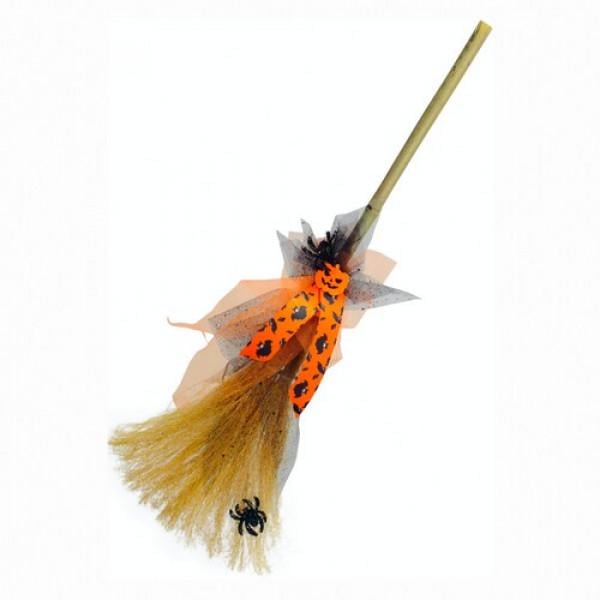 Декор на Хэллоуин Seta Метла бамбуковая маленькая (18-997-OR)