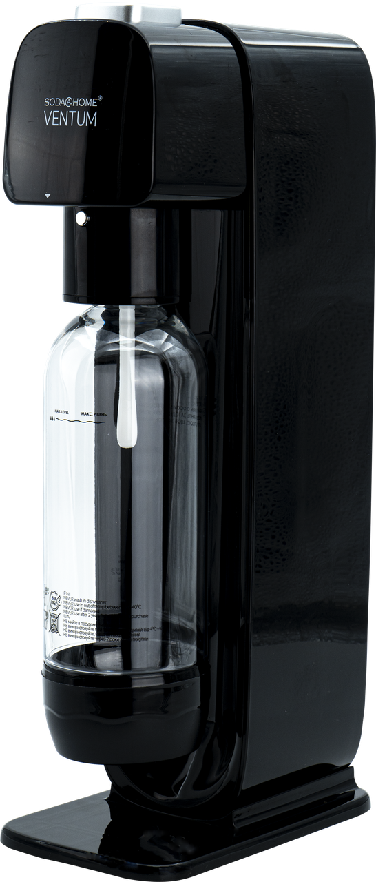 Сифон для газування води та напоїв SODA@HOME VENTUM без балона СО2 у комплекті Black