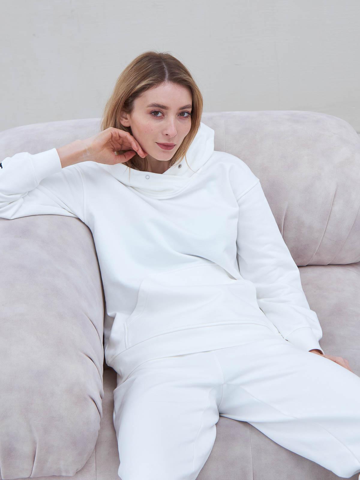 Худі жіночий базовий на резинці FROMUS XL/XXL Молочний (2557-17)