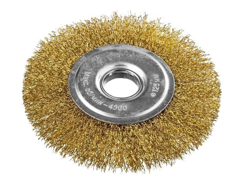 Щітка дискова MasterTool GM із латунованого дроту D180х22,2 мм (19-9118)