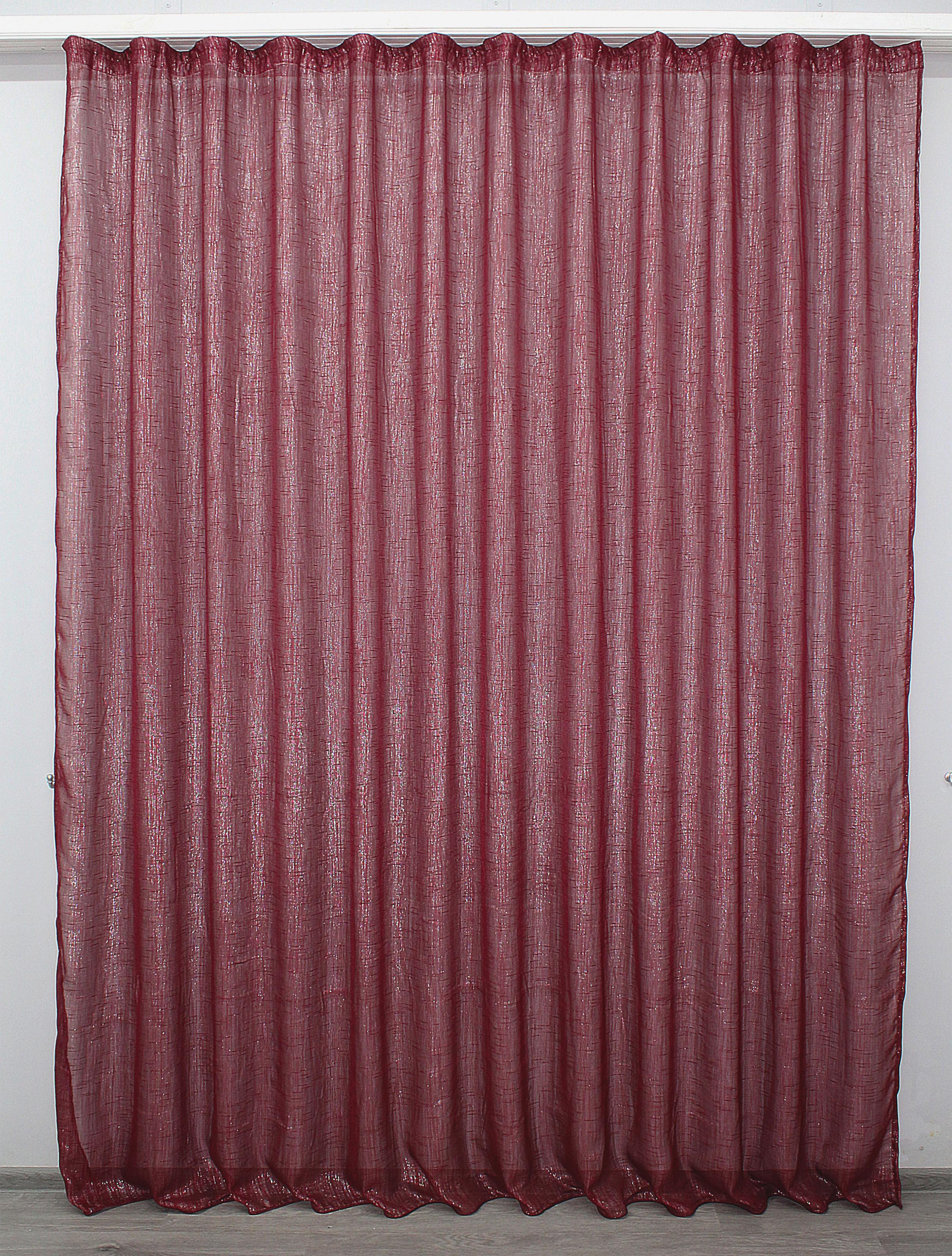 Тюль VR-Textil 1127т батист с люрексовой нитью 300х270 см Бордовый (40-086)