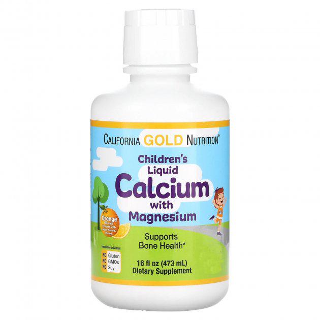 Жидкий кальций с магнием California Gold Nutrition Апельсин для детей 473 мл (CGN-02095)