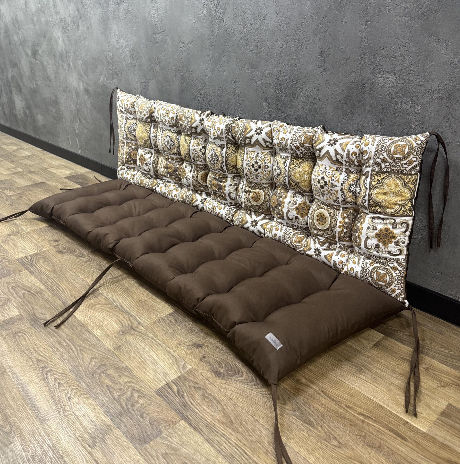 Подушка Comfort Home Abstraction mocha на поддоны/качели/каркасы/садовая мебель комбинированная панама 100х50х50 см
