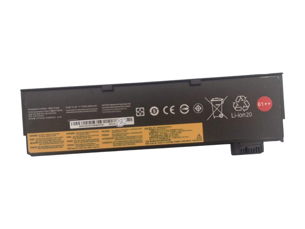 Аккумулятор для Lenovo ThinkPad T470/SB10K97585/01AV423/01AV426/01AV427/01AV428/01AV492 6600 mAh 72Wh (22613834)