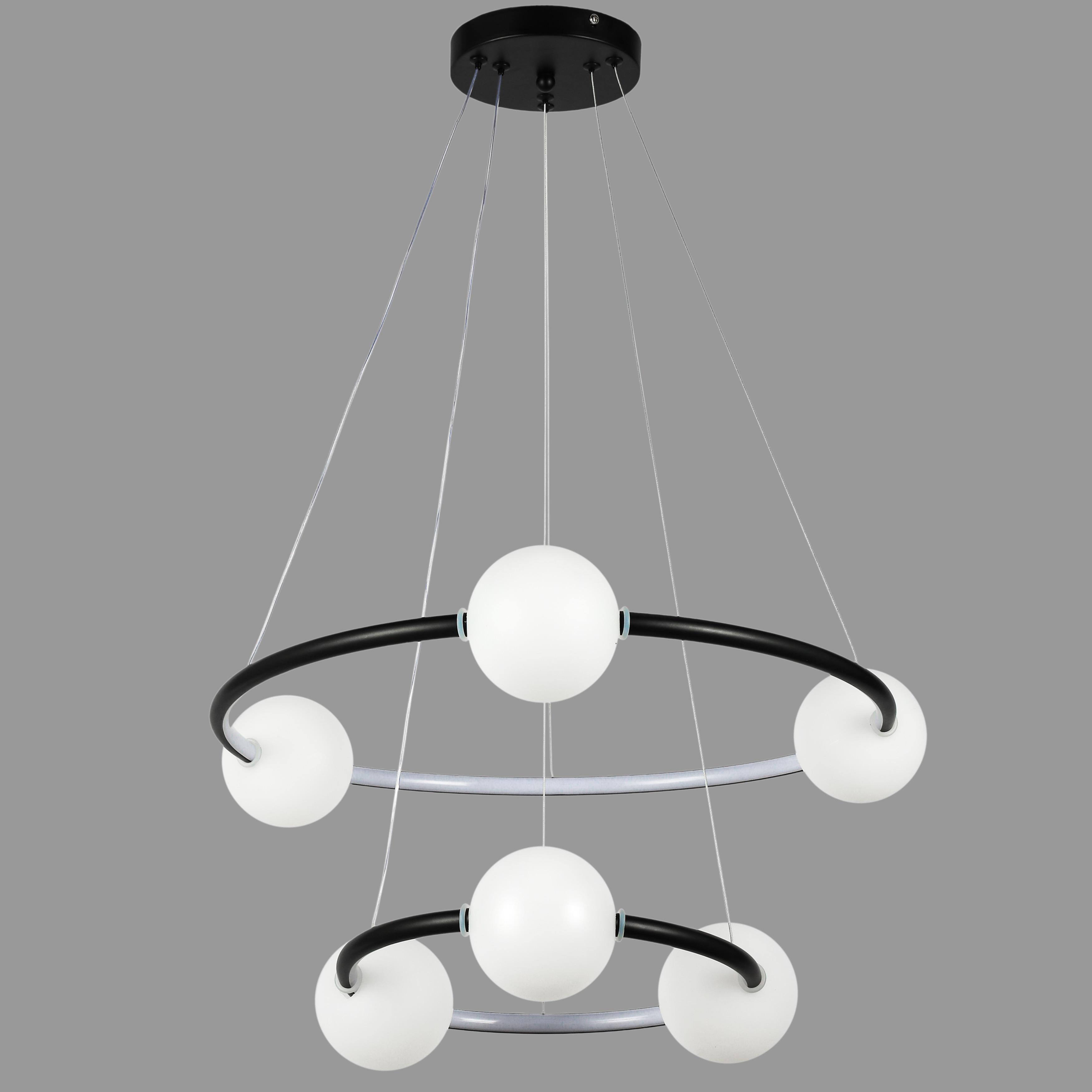 Люстра подвесная led 40W Черный (84-1024 BK)