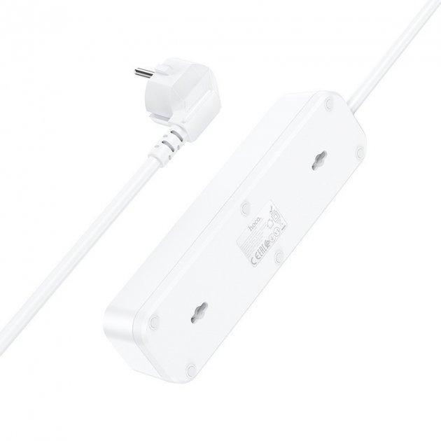 Фильтр сетевой Hoco NS2 3 розетки/3 USB 1,8 м White - фото 3 Фильтр сетевой Hoco NS2 3 розетки/3 USB 1,8 м White - фото 3