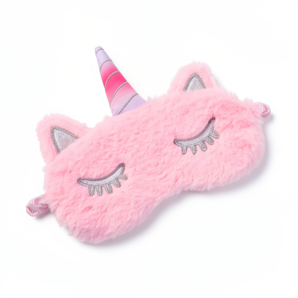 Маска для сна плюшевая Rose Unicorn Розовый (958768691)
