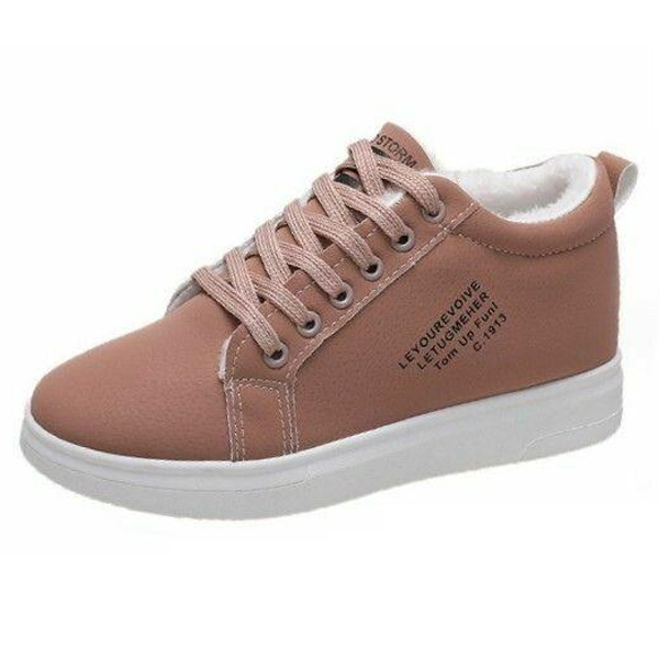 Кеди жіночі демісезонні M00210-1 на хутрі р. 38 Пудровий