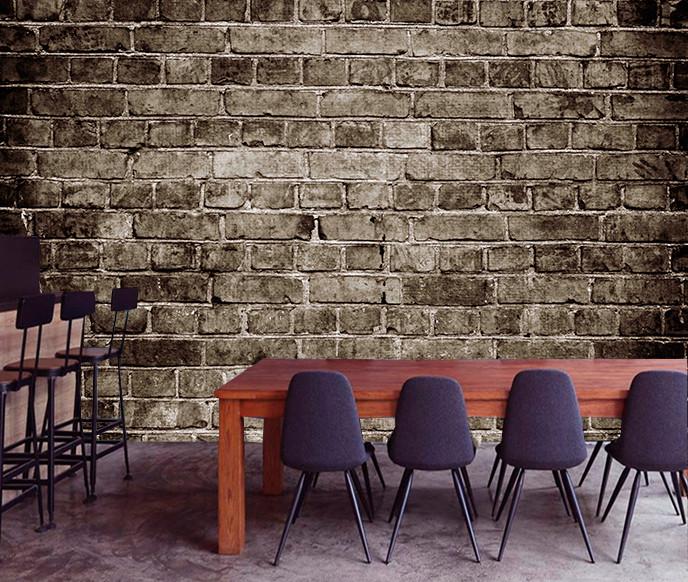 Фотошпалери, що миються флізелінові для спальні/зали/кухні в стилі лофт Цегляна стіна