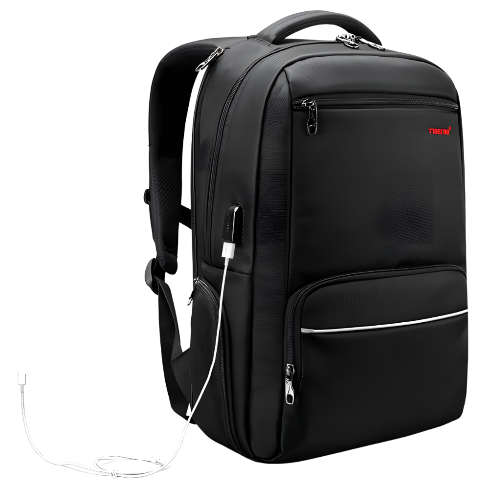 Городской рюкзак мужской Tigernu USB с отсеком для ноутбука водостойкий Черный (T-B3319)
