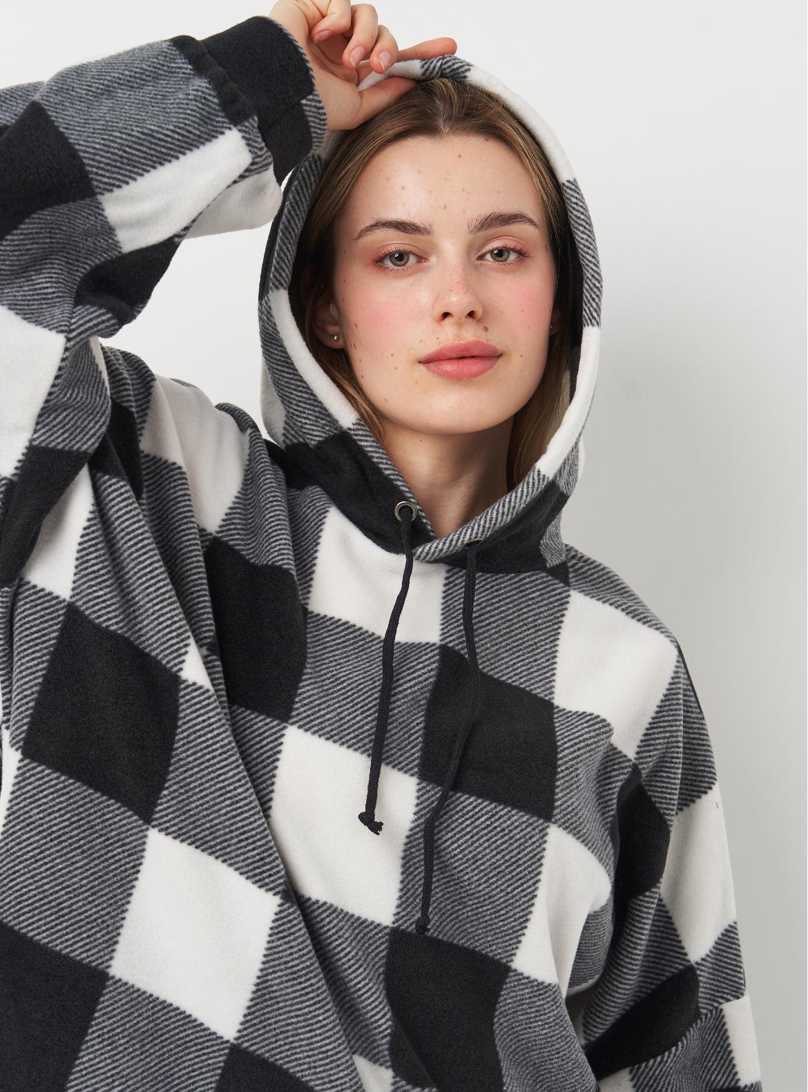 Толстовка на флисе Купер женская р. 54 Черно-белый (211932962) - фото 4 Толстовка на флисе Купер женская р. 54 Черно-белый (211932962) - фото 4