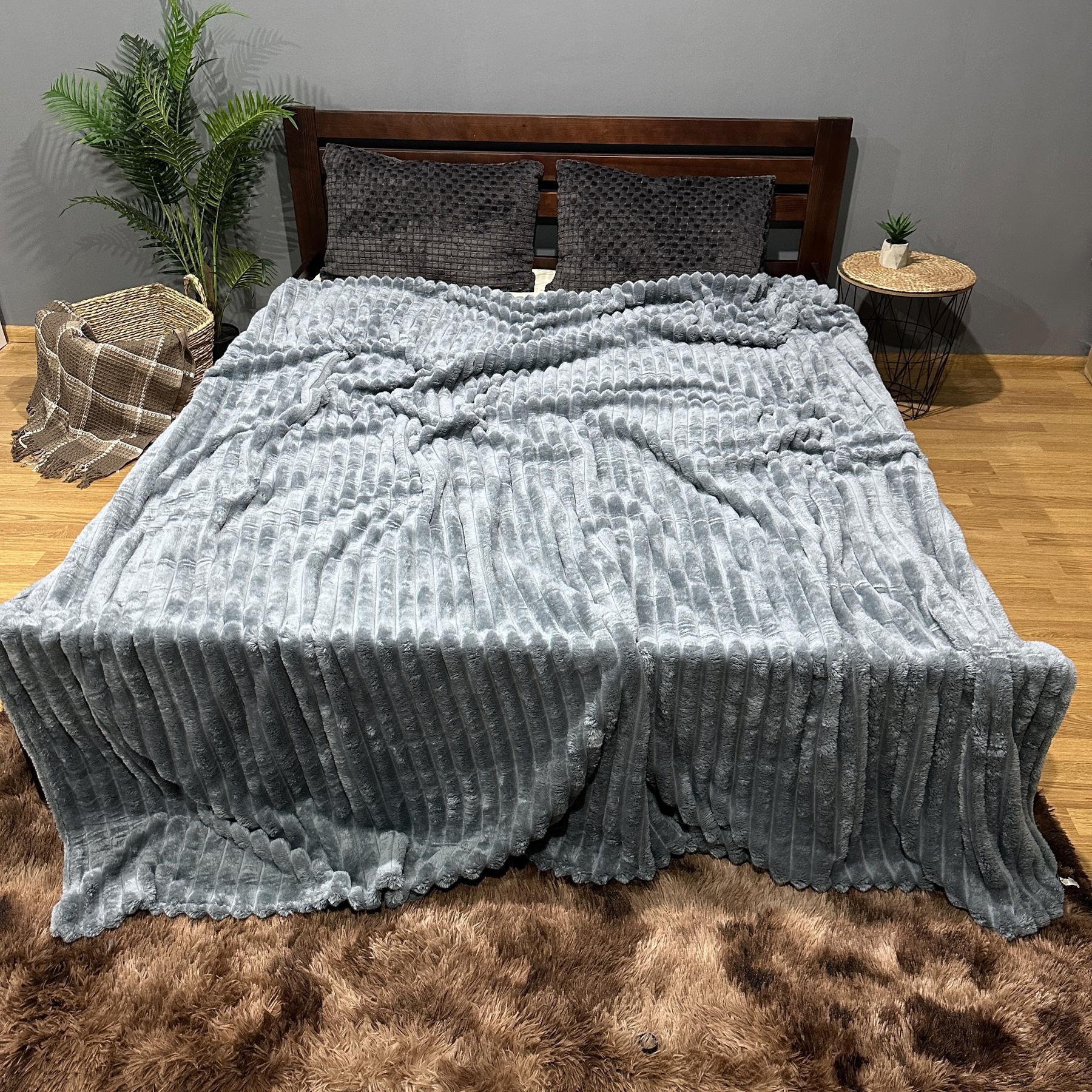 Покривало Королівський шарпей євро 200х220 см Сірий - фото 7 Покривало Королівський шарпей євро 200х220 см Сірий - фото 7