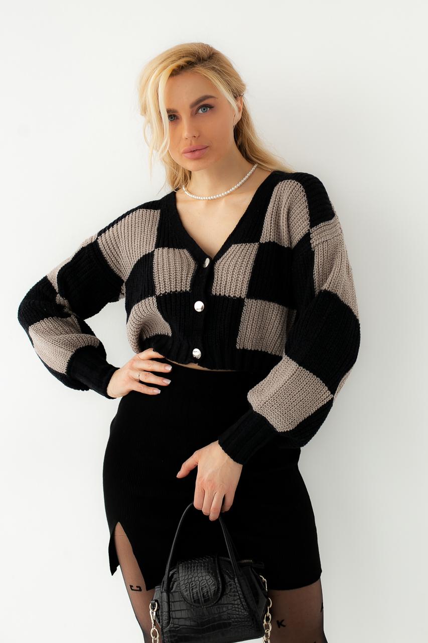 Кардиган LUREX с шахматкой S Черный (9528212) Кардиган LUREX с шахматкой S Черный (9528212)
